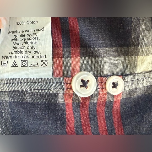 J.Crew Men’s Plaid Button-Down Shirt Red Navy Gray | Size L - Picture 8 of 9